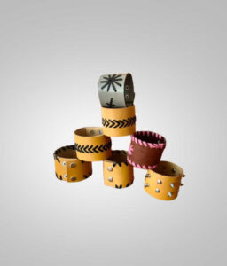 New Mens Leather Wristbands Adjustable Random Design Cuff