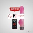 Flesh/Jelly dildo vibrator with balls+Apple Flavour Lube