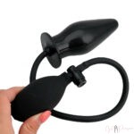 Silicone Inflatable Anal Buttplug Black
