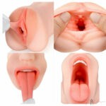 Realistic Pussy Real Vagina and Mouth Oral Silicone 3D Deep Throat Men Masturbator