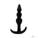 Black Silicone Beaded Anal Butt Plug
