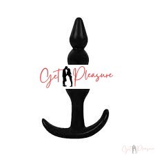 Black Silicone Beaded Anal Butt Plug