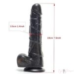 Realistic Silicone Black Solid Dildo 7.5 Inches