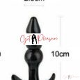 Black Silicone Beaded Anal Butt Plug