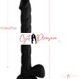 12 Inches Black Slim Strapon Dildos