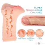 6.9 Inches Realistic Vaginal and Anal Canal Stroker Blow Job Stamina Training Unit Sex Toy for Men