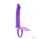 Purple Strapless Double Penetration Anal Dildo
