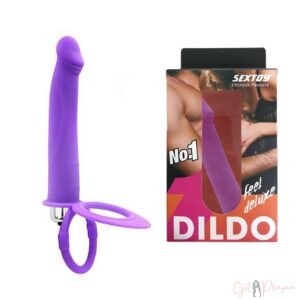 Purple Strapless Double Penetration Anal Dildo