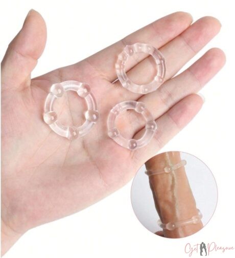 Beaded Cock Rings 3pieces/ Pack – Clear