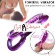 Powerful Vibrating Dual Penis Cock Ring Clit Stimulator Couple Sex Toys for Men
