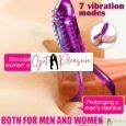 Powerful Vibrating Dual Penis Cock Ring Clit Stimulator Couple Sex Toys for Men