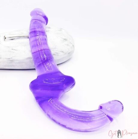 Double Ended Strapless Strap On Dildo-Purple