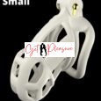 Silicone Chastity Locked Cage Restraint Bondage Sex Toy for Men-White