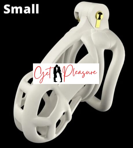 Silicone Chastity Locked Cage Restraint Bondage Sex Toy for Men-White