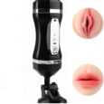 Realistic Vagina And Mouth Oral sex 1 In 2 Male Masturbator-Black
