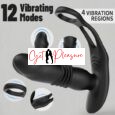 3 In 1 Thrusting Black Cock Rings With Prostate Massager