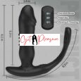 3 In 1 Thrusting Black Cock Rings With Prostate Massager