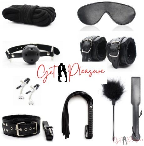 10 Pieces BDSM Bondage Kit -Black