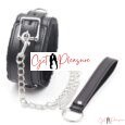 BDSM Collar and Leash in Black Version