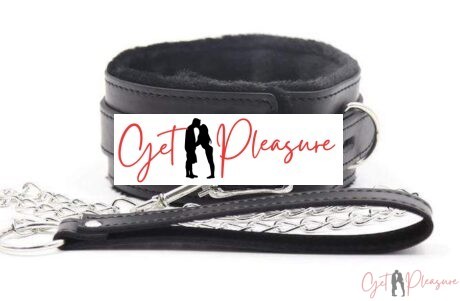 BDSM Collar and Leash in Black Version