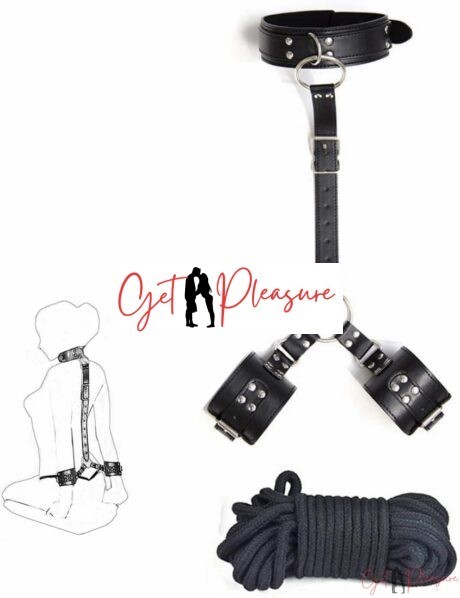 Beginner BDSM Bondage Restraints Neck To Wrist With Rope