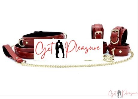 Luxury Italian Tango Red 7 Piece  Leather Bondage Set