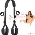 Adjustable Leg Straps & Handcuffs for Black SM Adult Couples Game Play
