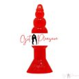 7 Inches Flexible Jelly Beaded Anal Butt Plug Red