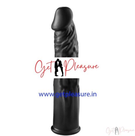 1 Inch Extender Length Black Penis Sleeve 7.5 inches