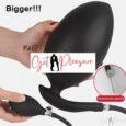 1st Quality Black Inflatable anal plug Dual Layer Silicone