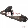 Black Penis Extender Sleeve with Vibrator and Testicle Cock Ring For Men