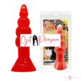 7 Inches Flexible Jelly Beaded Anal Butt Plug Red