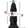 5.9 Inch Textured with Suction Base Spiral Black Anal Buttplug