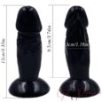 Small Size 4 inch Black soft dildo