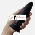 5.9 Inch Textured with Suction Base Spiral Black Anal Buttplug