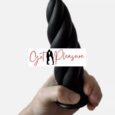 5.9 Inch Textured with Suction Base Spiral Black Anal Buttplug
