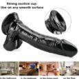7.48 inch black Realistic dildo With Strong Suction Cup