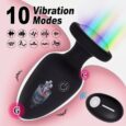 10 Frequency Black Anal Vibrator Prostate Massager Plug Anal Butt Plug