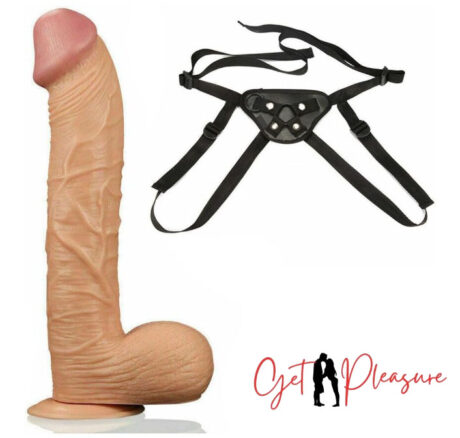 13 Inches Strapon Harness Big Realistic Dildo For Couple
