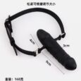 Black Double Head Full Silicone Lockable Penis Mouth Gag BDSM Bondage Sex toys