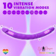 2 in 1 Dual Head Vibrating Purple Penis dildo For Lesbian sex Toys With Remote