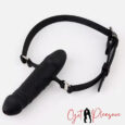 Black Double Head Full Silicone Lockable Penis Mouth Gag BDSM Bondage Sex toys