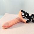 Hollow Strap On Harness Dildo For Men Beige