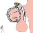 Super Small Short Cage Ring Lock Stainless Steel Male Chastity Device