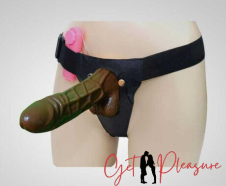 6 Inches Brown Strapon Hollow Penis Harness Kit For Men