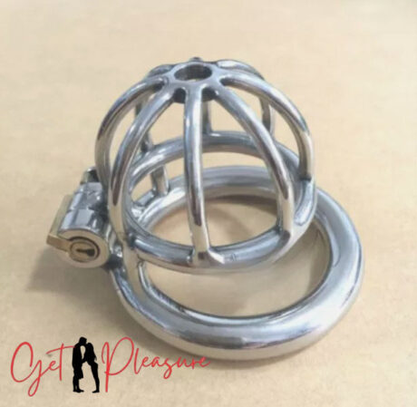 Super Small Short Cage Ring Lock Stainless Steel Male Chastity Device