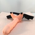Hollow Strap On Harness Dildo For Men Beige