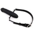 Black Double Head Full Silicone Lockable Penis Mouth Gag BDSM Bondage Sex toys