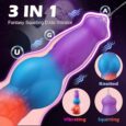 3 In 1 Monster Dog Dildo Knot Squirting Animal Ejaculating Dildo with 10 Modes Vibration