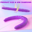 2 in 1 Dual Head Vibrating Purple Penis dildo For Lesbian sex Toys With Remote